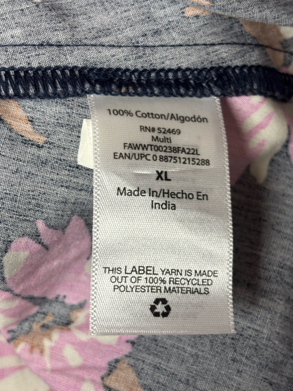 NWT Free Assembly Ruffle Sleeve Floral Blouse in Navy with Pink Flowers, size XL - Picture 4 of 6